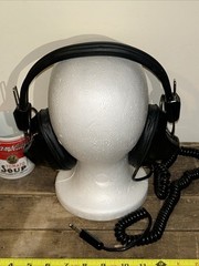 Vintage Aviator Style Stereo Headphones Original Earpieces & Chord Made in Japan