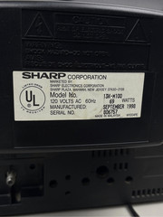 Vintage 1998 Sharp 13K-M100 13″ CRT TV Front Inputs Retro Gaming w Remote Cables
