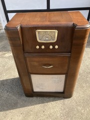 Vintage Silvertone Art Deco Console Bluetooth Speaker Conversion Sears 1930s
