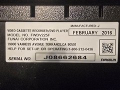 TESTED Sanyo FWDV225F DVD VCR Combo Player 4-Head Hi-Fi Stereo Tape Deck No Remo
