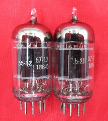 1955 GE JG-6189/12AU7WA PLATINUM+ Black Plate 3X Mica Preamp Tubes Matched Pair
