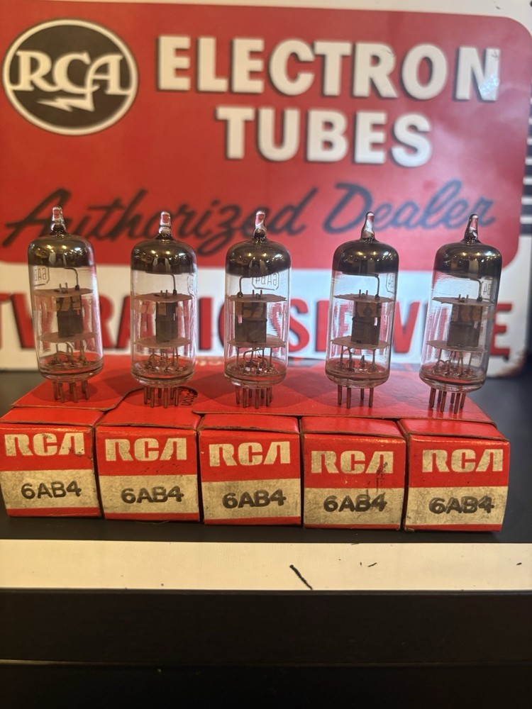 Job Sleeve (5 Tubes) 1976 RCA 6AB4 Grey Plate Tubes Hickok 539C Tested NOS NIB🎧