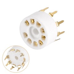 9pin Tube Socket Ceramics, PCB Tube Socket, Gold Plated for 12AX7 Tube 4pcs