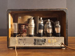 Old Antique Wood Sky King Vintage Tube Radio – Restored & Working w/ Green Eye