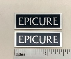 Epicure Speaker Badge Logo Emblem Custom Made Aluminum PAIR