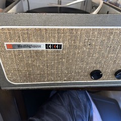 Westinghouse H75AC1 Suitcase record player Speaker Tweed Amp Amplifier Turntable