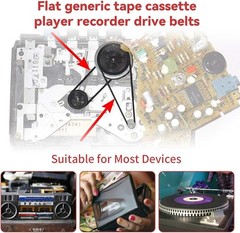 Cassette Recorder Belt 40-135mm Flat Rubber Drive Belts Pack of 50