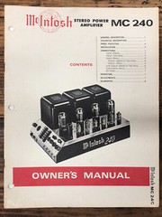 Mcintosh MC-240 / MC240 Amplifier Owner / User Manual *Original*