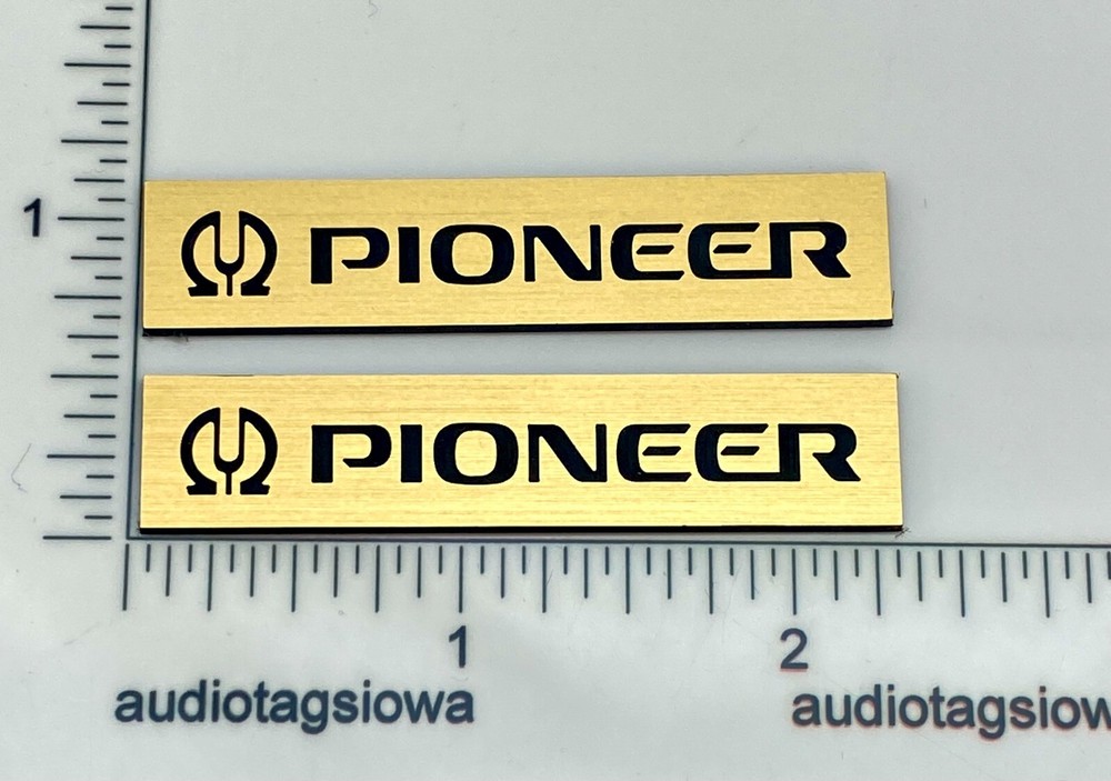Pioneer Speaker Badge Logo -Custom Made Incised Gold 58mm 3D PAIR