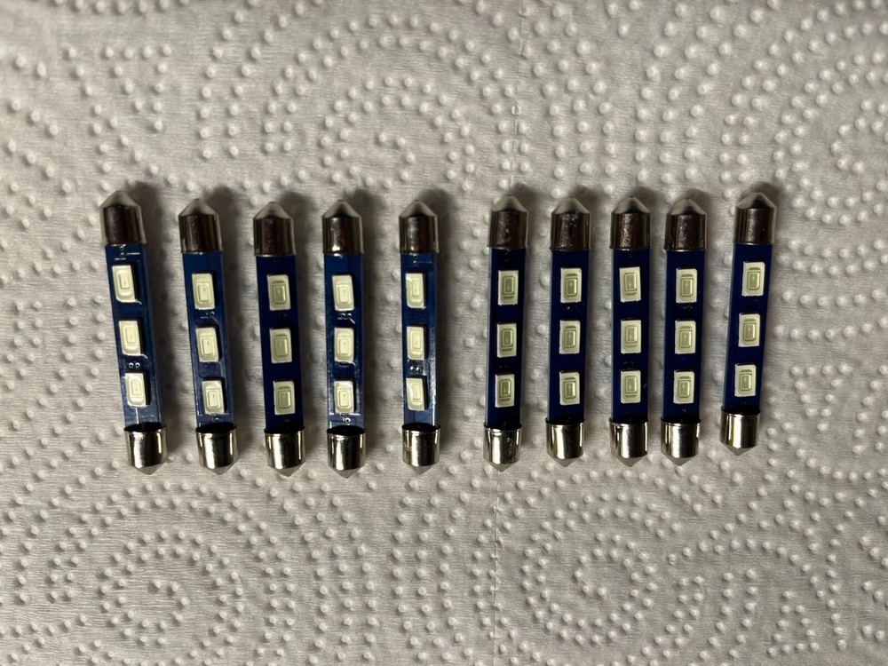 (10) COOL BLUE 43MM-6.3V-LED FESTOON LAMP/ MR73-MR77-MR78 – McIntosh DIAL LIGHTS