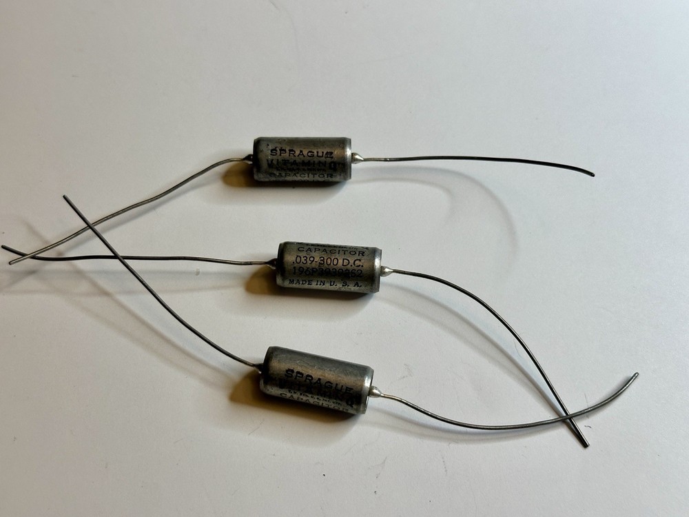 Lot of 3 Sprague Vitamin Q 196P39393S2 .039uF 300VDC Capacitors USA