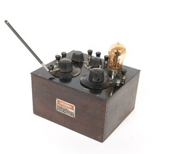 1922 Telmaco BR Radio & Matching BA Amplifier w/Good Tipped Amber Glass Tubes