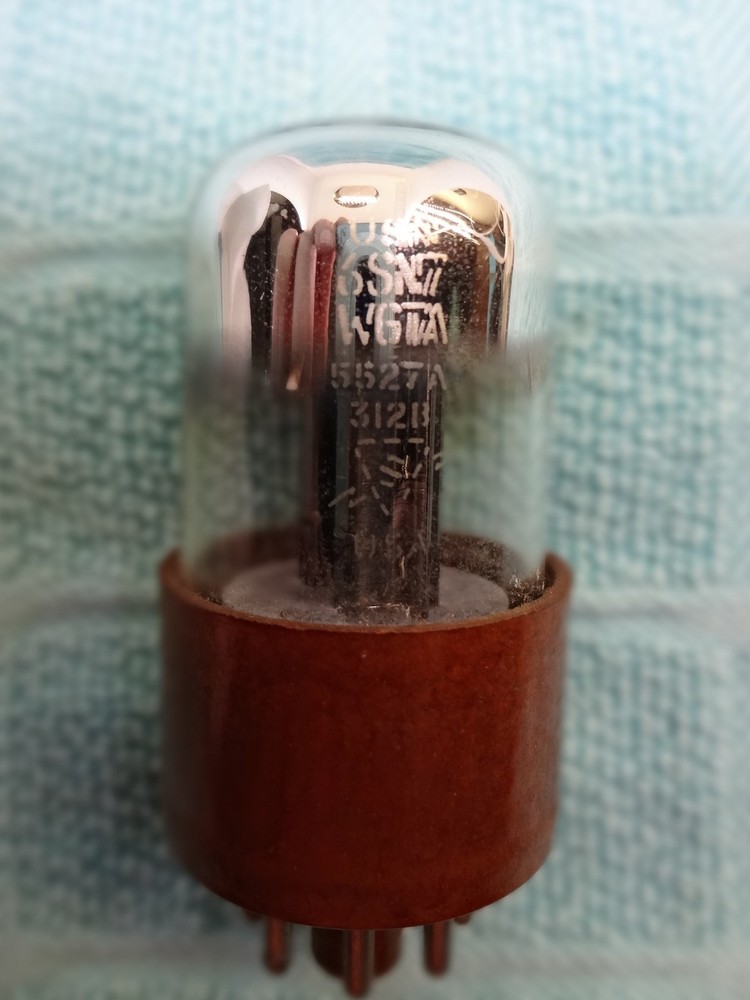 SYLVANIA JAN CHS 6SN7WGTA. TALL BROWN BASE. USED. TESTED. 1955?