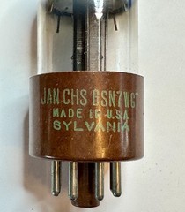 Sylvania JAN-CHS 6SN7WGT 1952 Brown Base Chrome Dome Tube Tested 2650/2800