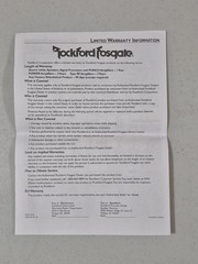 Rockford Fosgate Punch Subwoofer Enclosure Installation Reference Booklet Manual