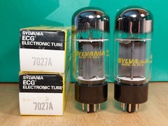 Matched Pair of Sylvania 7027A NOS NIB Vacuum Tubes
