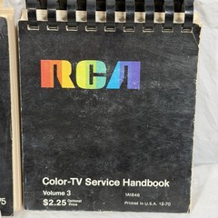 Vintage RCA Color TV Service Handbook Lot Vol 2 3 4 5 Television Repair Manuals