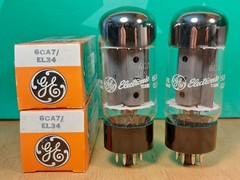 Closely Matched Pair of GE 6CA7 EL34 NOS NIB Vacuum Tubes #2