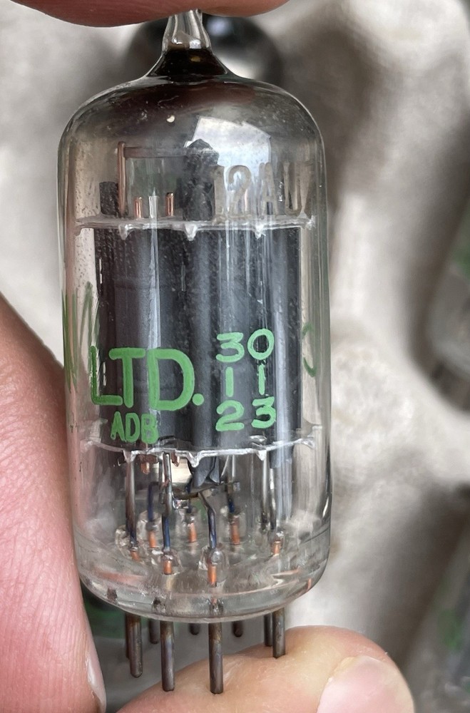 Quad Set (4) TESTED STRONG Sylvania 1960 12AU7 / ECC82 Long Plate Preamp Tubes