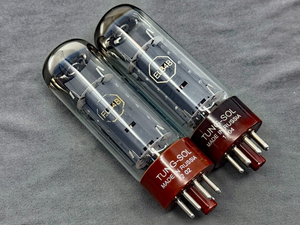 Matched Pair Tung-Sol Reissue EL34B 6CA7 Power Tubes Excellent Cond Tests NOS
