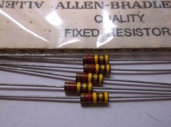 5 Allen Bradley Carbon Comp Resistors RCR 120k 1/2W 5%