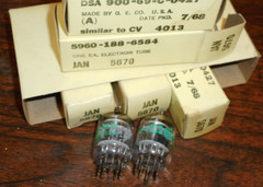 NOS NIB 60’s GE JAN 5670 Black Plate Tubes (396a 2c51) LOT OF 5