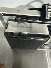 Vtg Panasonic RF-1080 AM/FM PSB 3-Band AC Portable Radio Black Tested Works