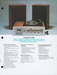 1970 Imperial C-504 C-506 C-508 Stereo HiFi 8Track Cassette Audio Brochure