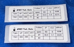 TWO Amperex 7591A Tubes / Amplitrex Tested / 90% Gm / Within 1% Gm Matched
