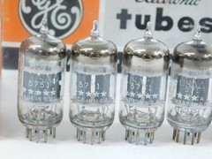 GE 5-Star 5751 Vintage Gray Plate Round Getter NOS Tube Sleeve (nicely matched)
