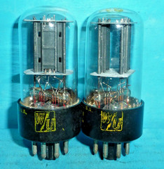 2 Western Union 6SN7GTB Tubes Test Good by RCA