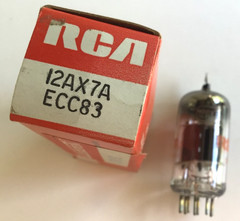 Vintage RCA 12AX7A Tube Short Gray Plate Top Getter USA Tested Good NOS Orig Box