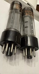 NOS gM Matched Pair AMPEREX GT Brittain 6CA7 EL34 Dimple Tops Grails