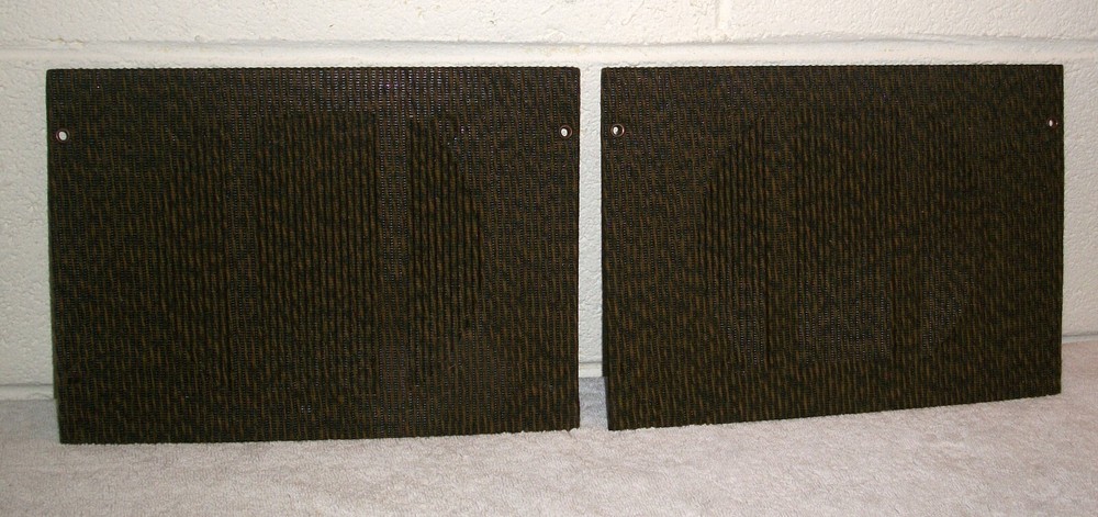 PAIR Vintage Metal Frame 8″ Speaker Baffle Grills w Cloth for Box, Wall, Ceiling