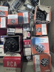 Box Lot of 50+ Large TV / AUDIO / GUITAR / AMPLIFIER / HAM / RADIO Tubes RCA GE
