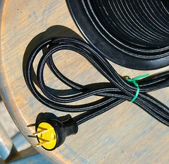 Black Rayon Cloth Covered 3-Wire Round Pulley Cord, Vintage Pendant Lights, Fans