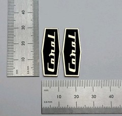 Coral Speaker Badge Logo Premium Gold Pair With Self Stick Adhesive