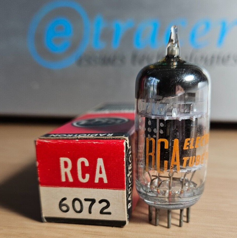 6072 RCA BLACK PLATE 3 MICA VINTAGE TUBE 12AY7 TRUE NOS NIB (1960) *eTRACER* #3