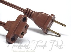 6ft Polarized 2-Pin Power Cord with Ears for Vintage Solid State TV Stereo Radio