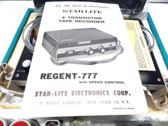 NOS STAR-LITE 4 TRANSISTOR SUPER DELUXE TAPE RECORDER MODEL RT-777