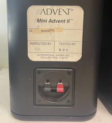 Mini Advent II Stereo Bookshelf Speaker Pair Wood Grain Tested