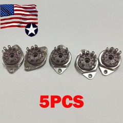(5PCS)- 9 Pin For Belton Socket, Bottom Mount Micalex .75″ Chassis Hole NEW