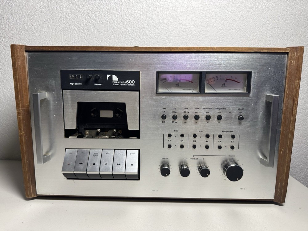 Nakimichi 600 2 Head Cassette Console Silver In Wood Case (Untested)