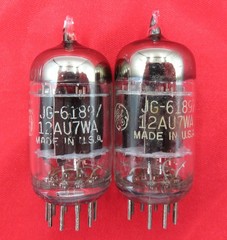 1955 GE JG-6189/12AU7WA PLATINUM+ Black Plate 3X Mica Preamp Tubes Matched Pair