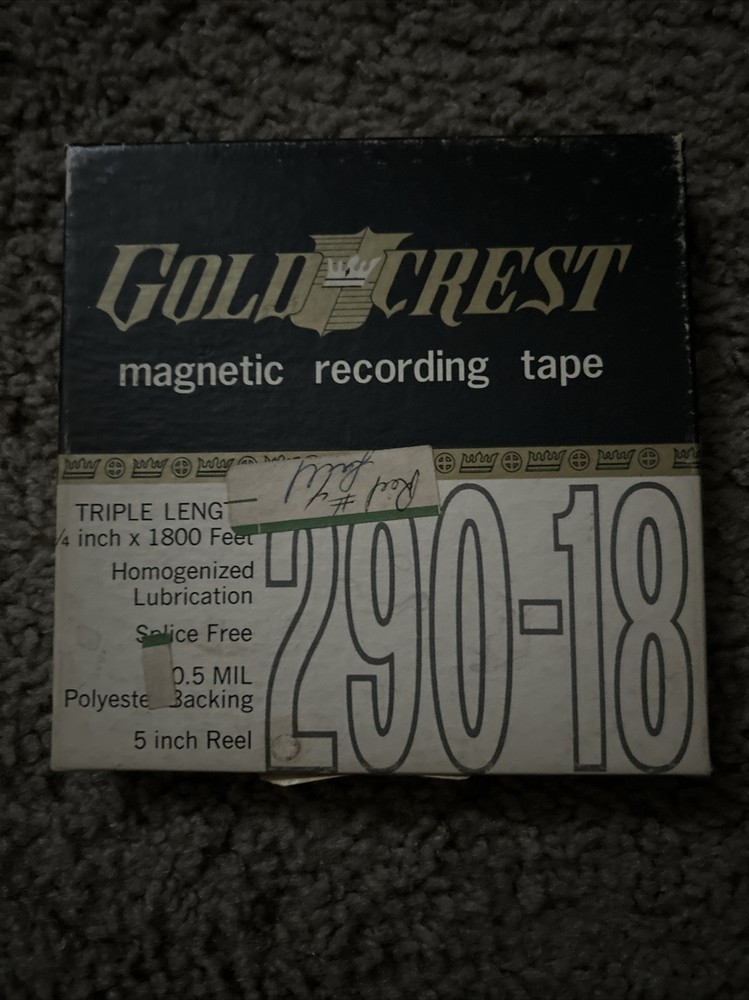 Vintage Gold Crest Recording Tape Reel to Reel 5”. Unknown Content
