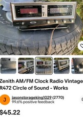 Vintage Zenith Circle of Sound AM/FM Clock Radio (K472W) – Working Radio, 1970s