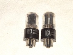 2 x 6sn7gtb RCA Tubes*Black Plates-D*Clear Glass*Very Strong Matched Pair*#15