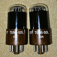 Tung-Sol JAN-CTL 6SU7-GTY Black Glass Brown Base – Matched Pair – Measure as NOS