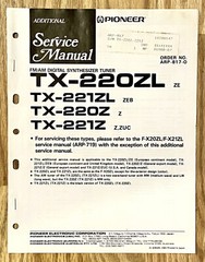 Pioneer TX-220ZL (221Z, 221ZL) FM/AM Digital AV Tuner: Service & Repair Manual.