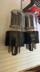 Matched Pair 12SN7 GT Black Plates D Getters RCA Nos